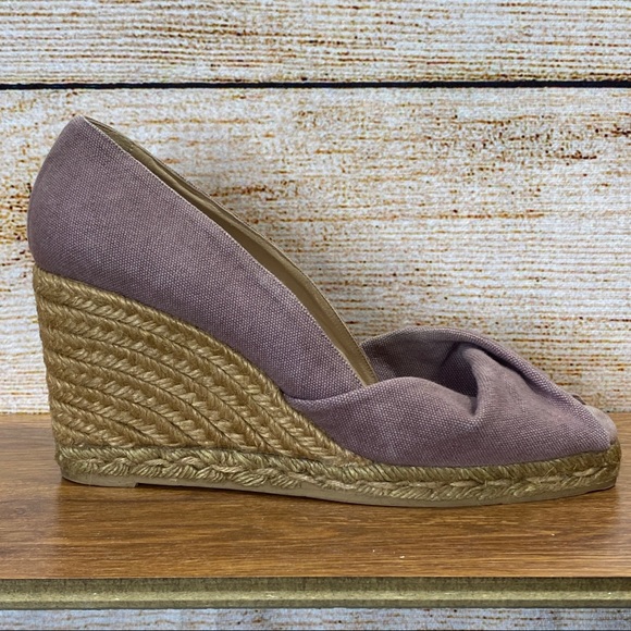 CASTANER Purple Espadrille Peeptoe Wedge Heels 9 - Picture 4 of 14
